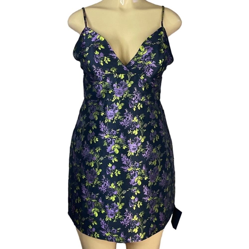 Lulus Memorable Love Black Floral Jacquard Mini Dress Sleeveless Size Small NWT